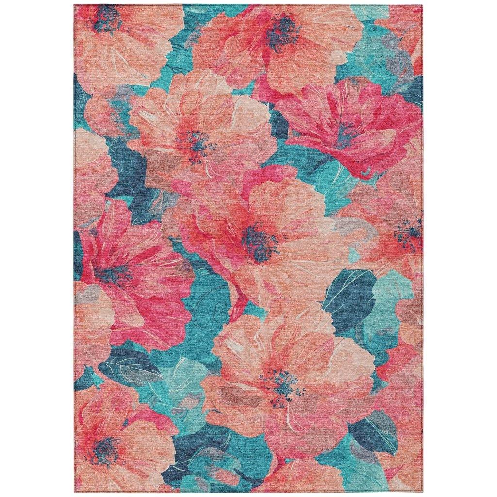 LOOMLAN Rugs Emprelle Orange Washable Indoor-Outdoor Rug