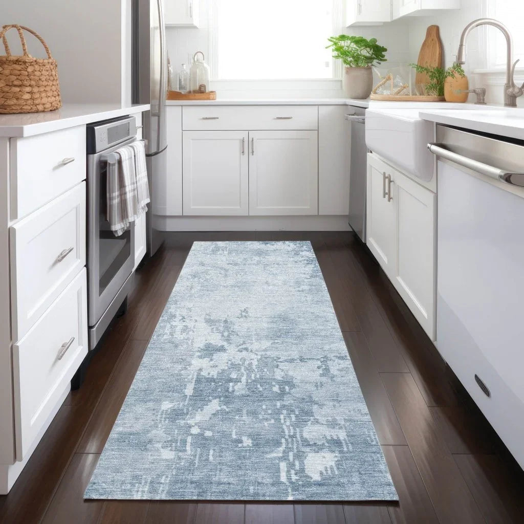 LOOMLAN Rugs Enoa Blue Washable Indoor-Outdoor Rug