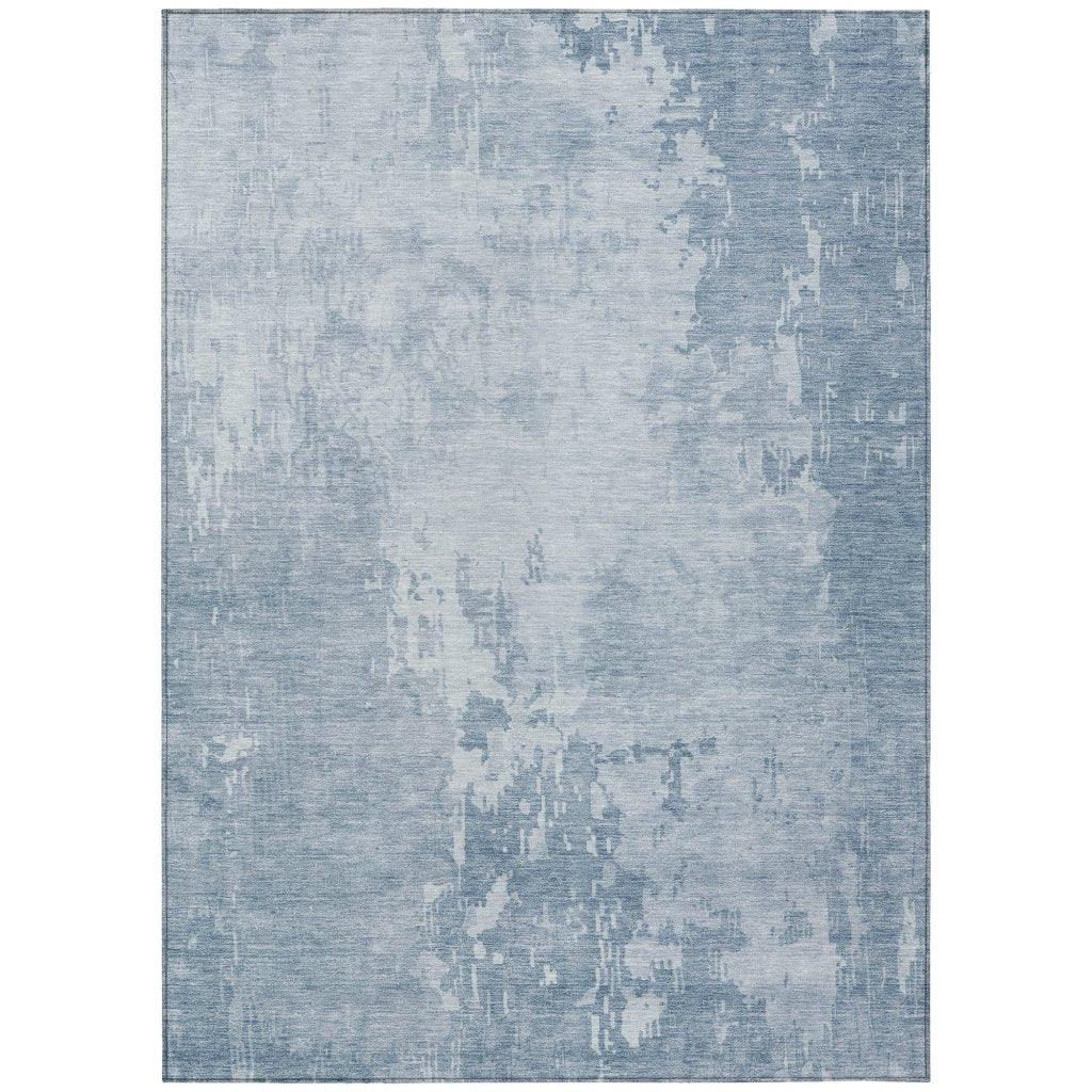 LOOMLAN Rugs Enoa Blue Washable Indoor-Outdoor Rug
