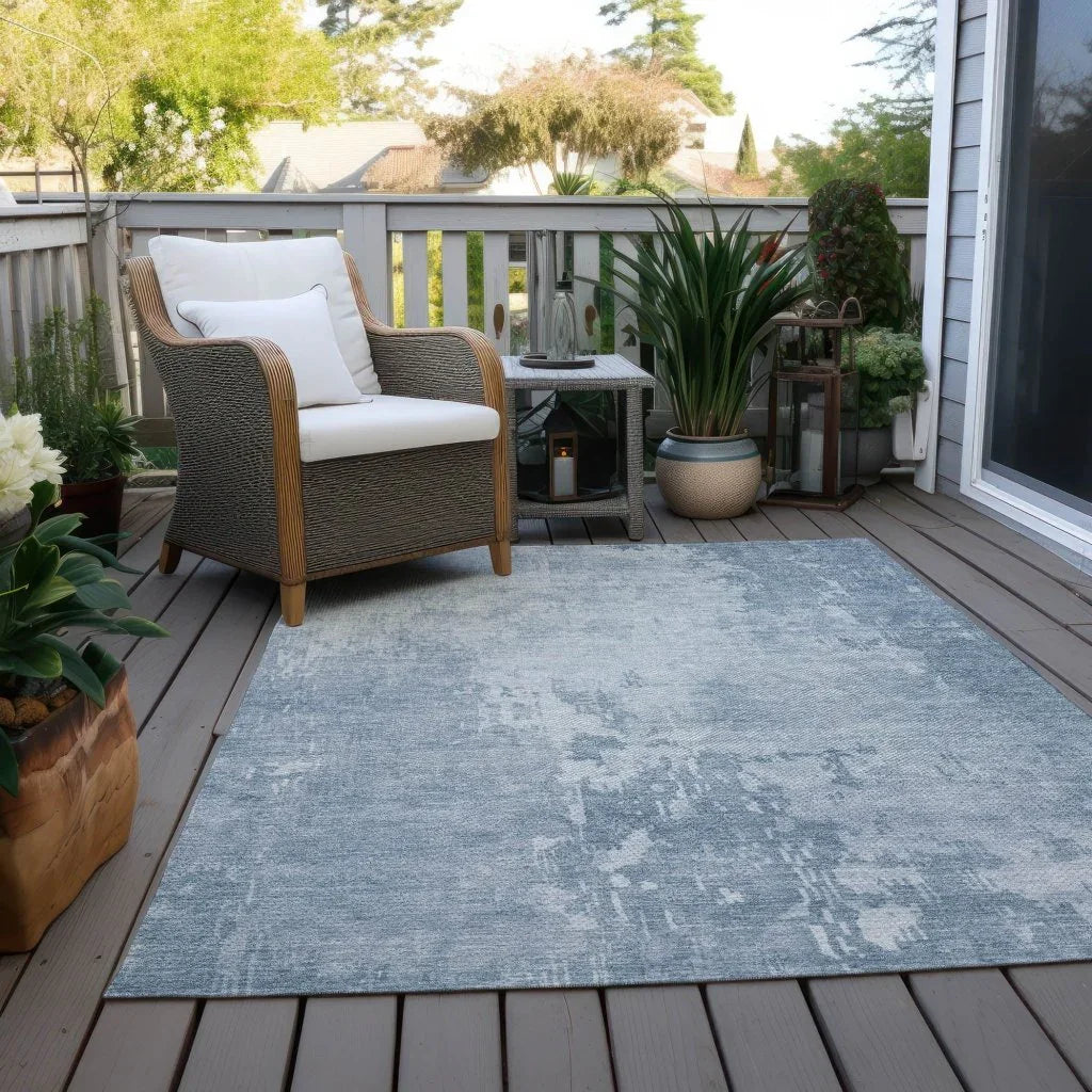 LOOMLAN Rugs Enoa Blue Washable Indoor-Outdoor Rug