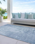 LOOMLAN Rugs Enoa Blue Washable Indoor-Outdoor Rug