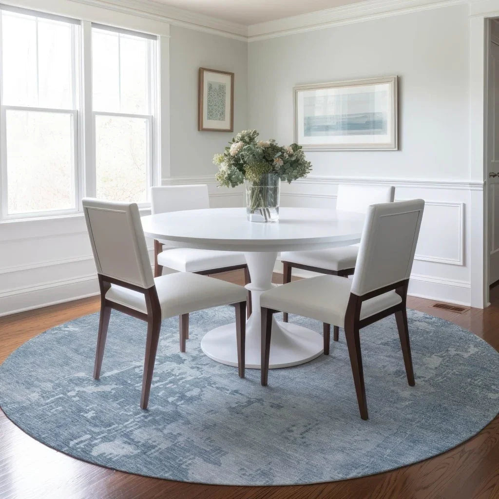 LOOMLAN Rugs Enoa Blue Washable Indoor-Outdoor Rug