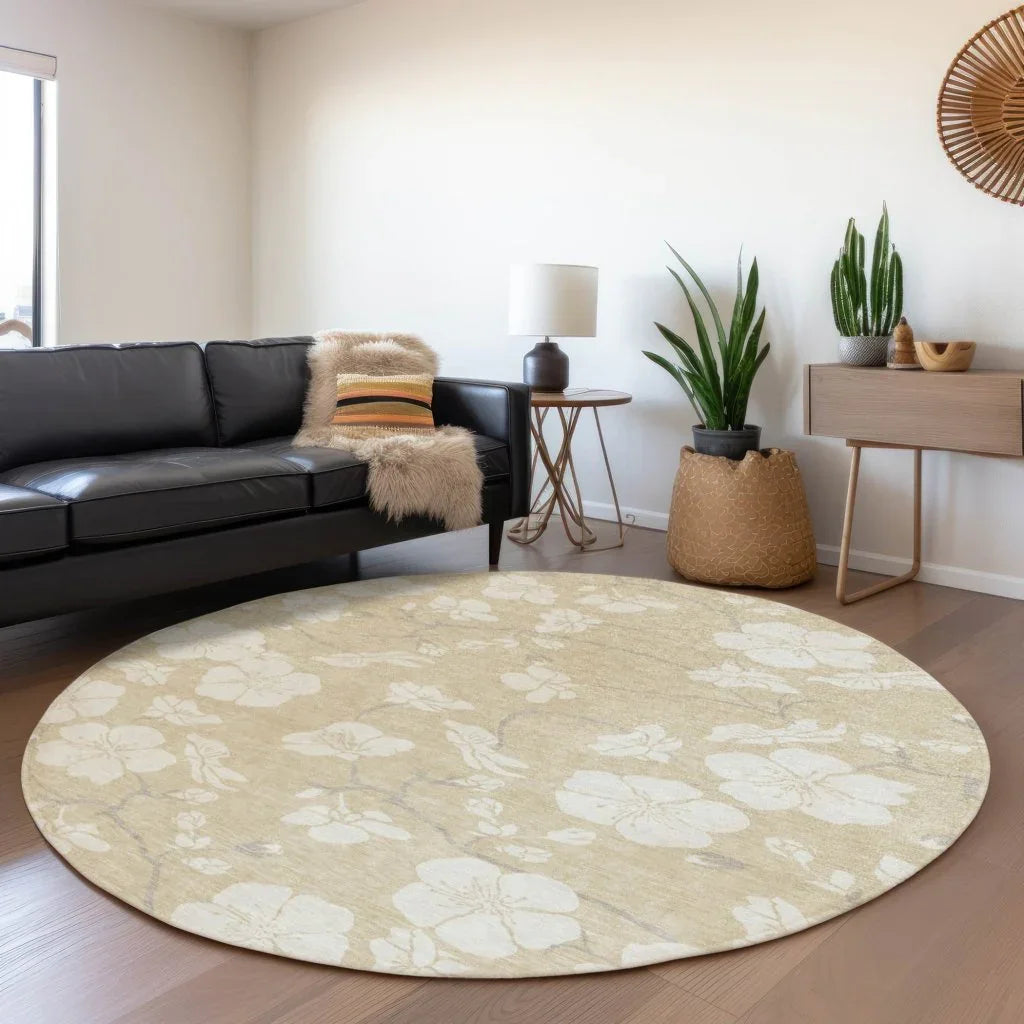 LOOMLAN Rugs Ensa Beige Washable Indoor-Outdoor Rug