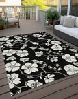 LOOMLAN Rugs Ensa Black Washable Indoor-Outdoor Rug