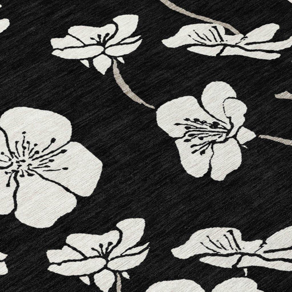 LOOMLAN Rugs Ensa Black Washable Indoor-Outdoor Rug