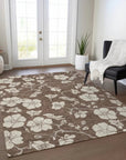 LOOMLAN Rugs Ensa Brown Washable Indoor-Outdoor Rug