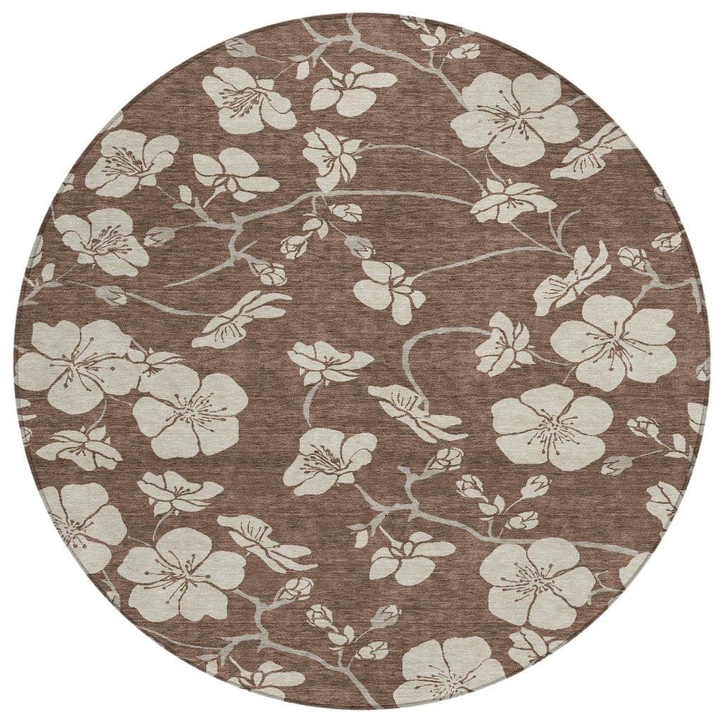 LOOMLAN Rugs Ensa Brown Washable Indoor-Outdoor Rug