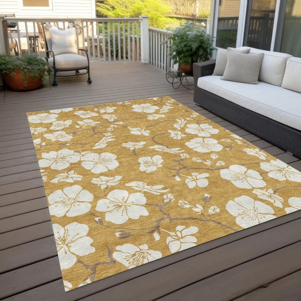 LOOMLAN Rugs Ensa Gold Washable Indoor-Outdoor Rug