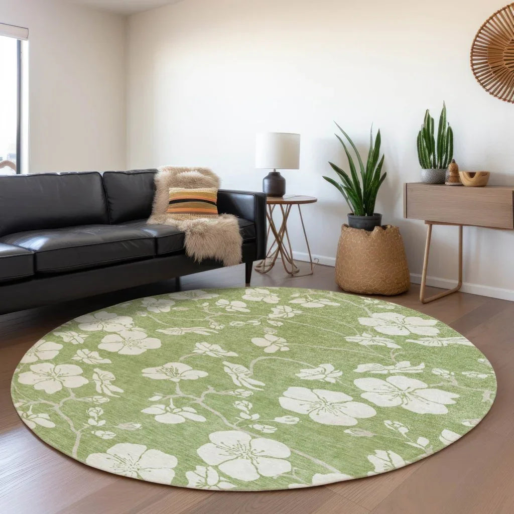 LOOMLAN Rugs Ensa Green Washable Indoor-Outdoor Rug