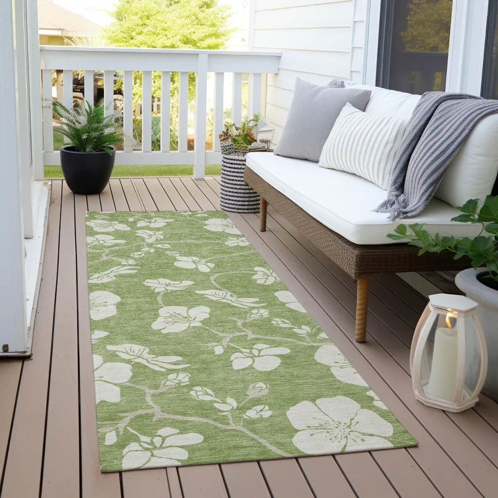 LOOMLAN Rugs Ensa Green Washable Indoor-Outdoor Rug