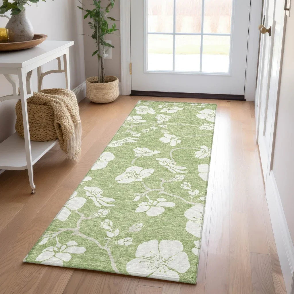 LOOMLAN Rugs Ensa Green Washable Indoor-Outdoor Rug