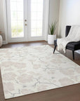 LOOMLAN Rugs Ensa Ivory Washable Indoor-Outdoor Rug