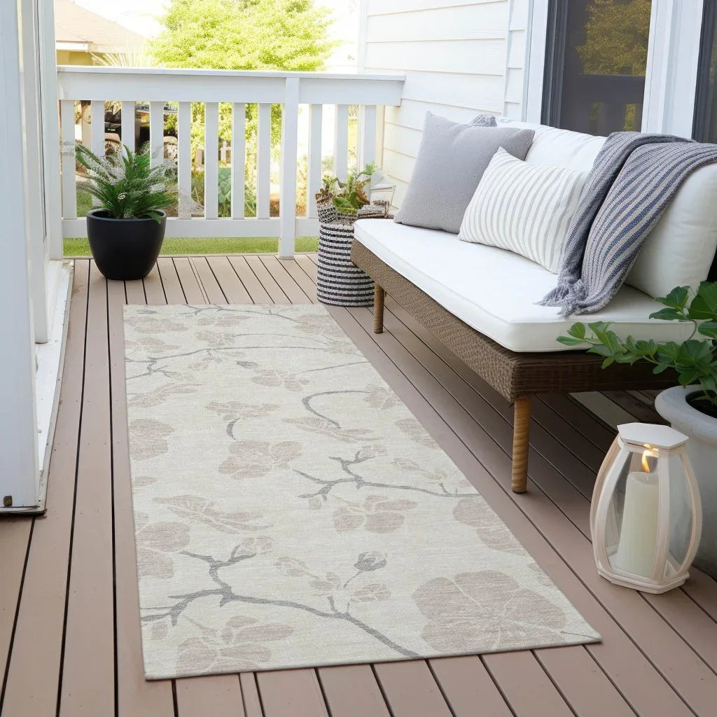 LOOMLAN Rugs Ensa Ivory Washable Indoor-Outdoor Rug