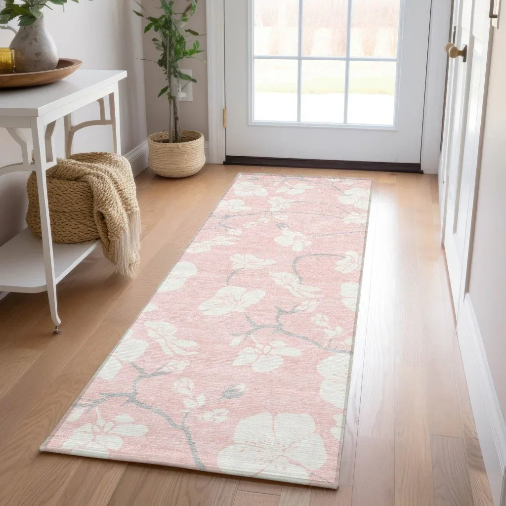LOOMLAN Rugs Ensa Pink Washable Indoor-Outdoor Rug