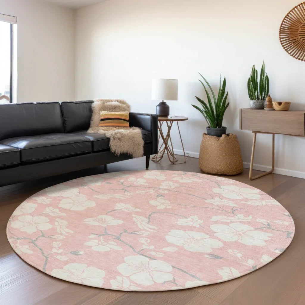 LOOMLAN Rugs Ensa Pink Washable Indoor-Outdoor Rug