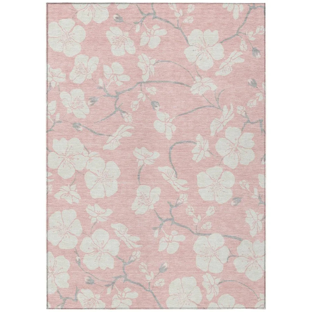 LOOMLAN Rugs Ensa Pink Washable Indoor-Outdoor Rug