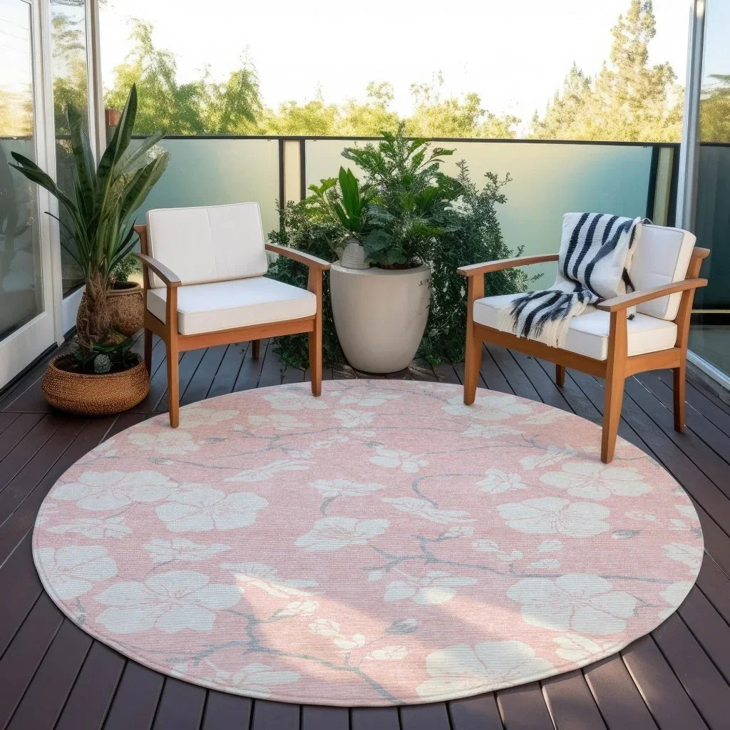 LOOMLAN Rugs Ensa Pink Washable Indoor-Outdoor Rug