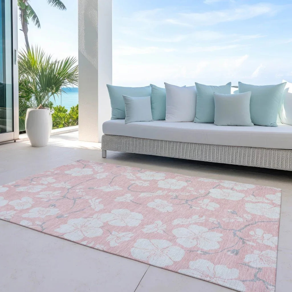 LOOMLAN Rugs Ensa Pink Washable Indoor-Outdoor Rug