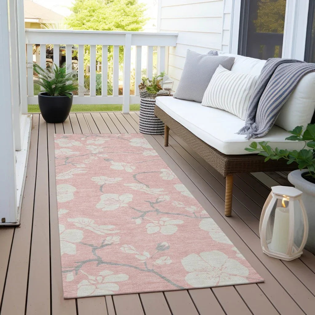 LOOMLAN Rugs Ensa Pink Washable Indoor-Outdoor Rug