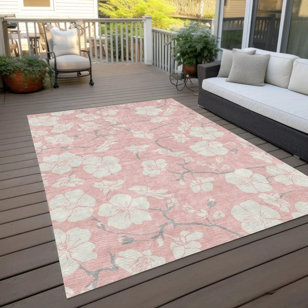 LOOMLAN Rugs Ensa Pink Washable Indoor-Outdoor Rug