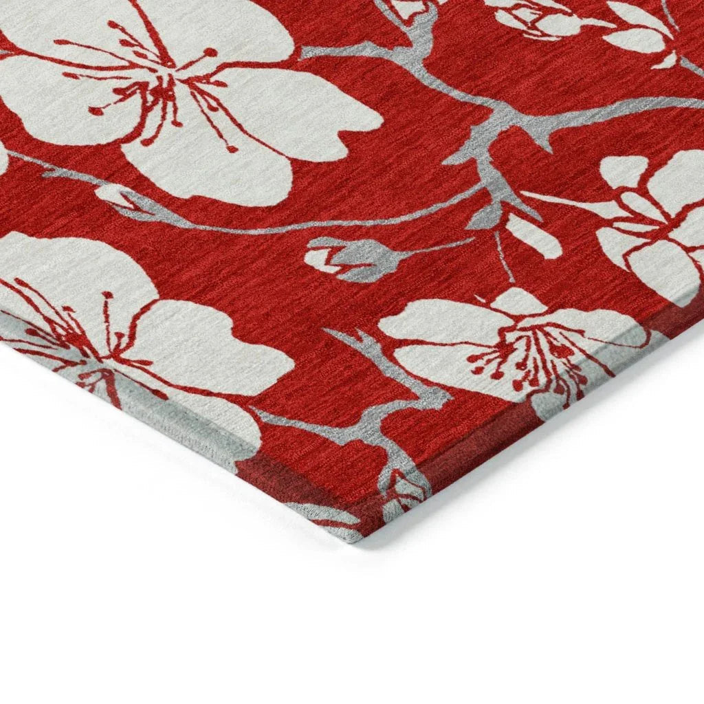 LOOMLAN Rugs Ensa Red Washable Indoor-Outdoor Rug