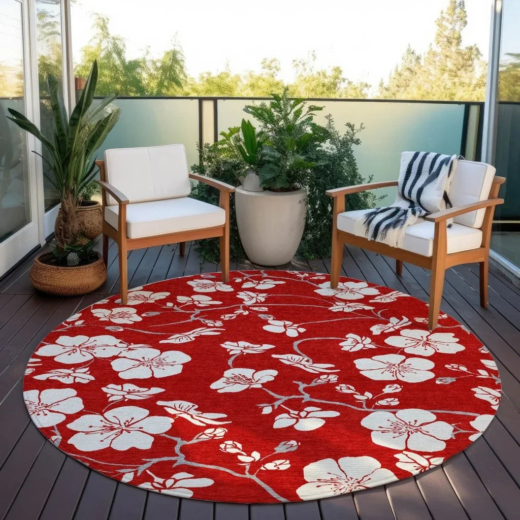 LOOMLAN Rugs Ensa Red Washable Indoor-Outdoor Rug