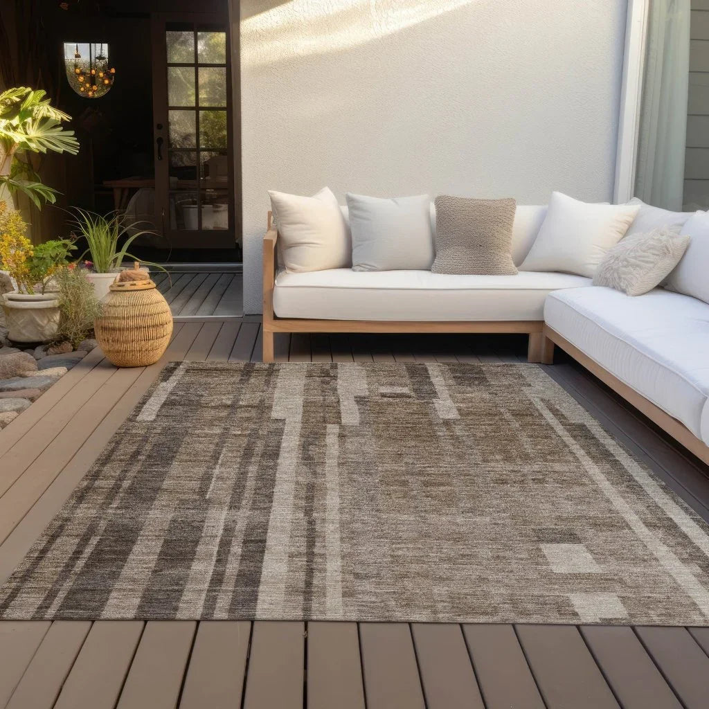 LOOMLAN Rugs Esmara Brown Washable Indoor-Outdoor Rug