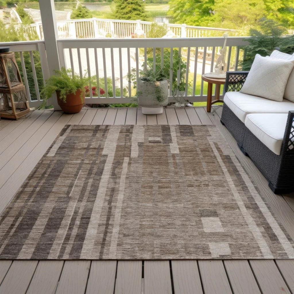 LOOMLAN Rugs Esmara Brown Washable Indoor-Outdoor Rug