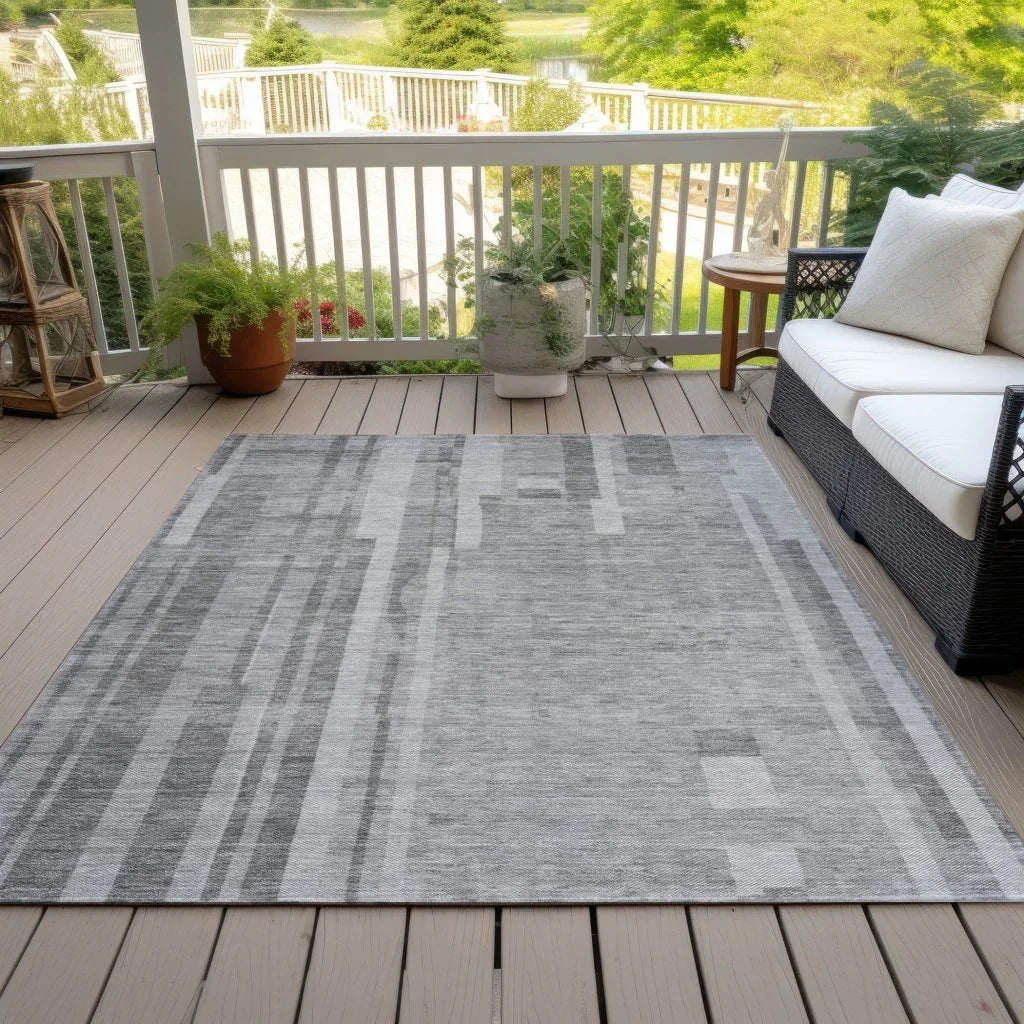 LOOMLAN Rugs Esmara Gray Washable Indoor-Outdoor Rug