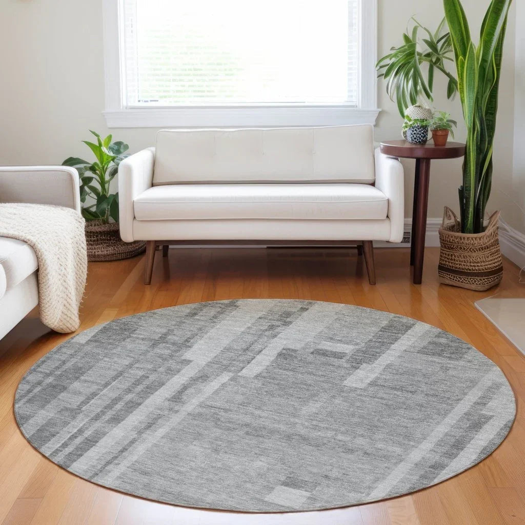 LOOMLAN Rugs Esmara Gray Washable Indoor-Outdoor Rug