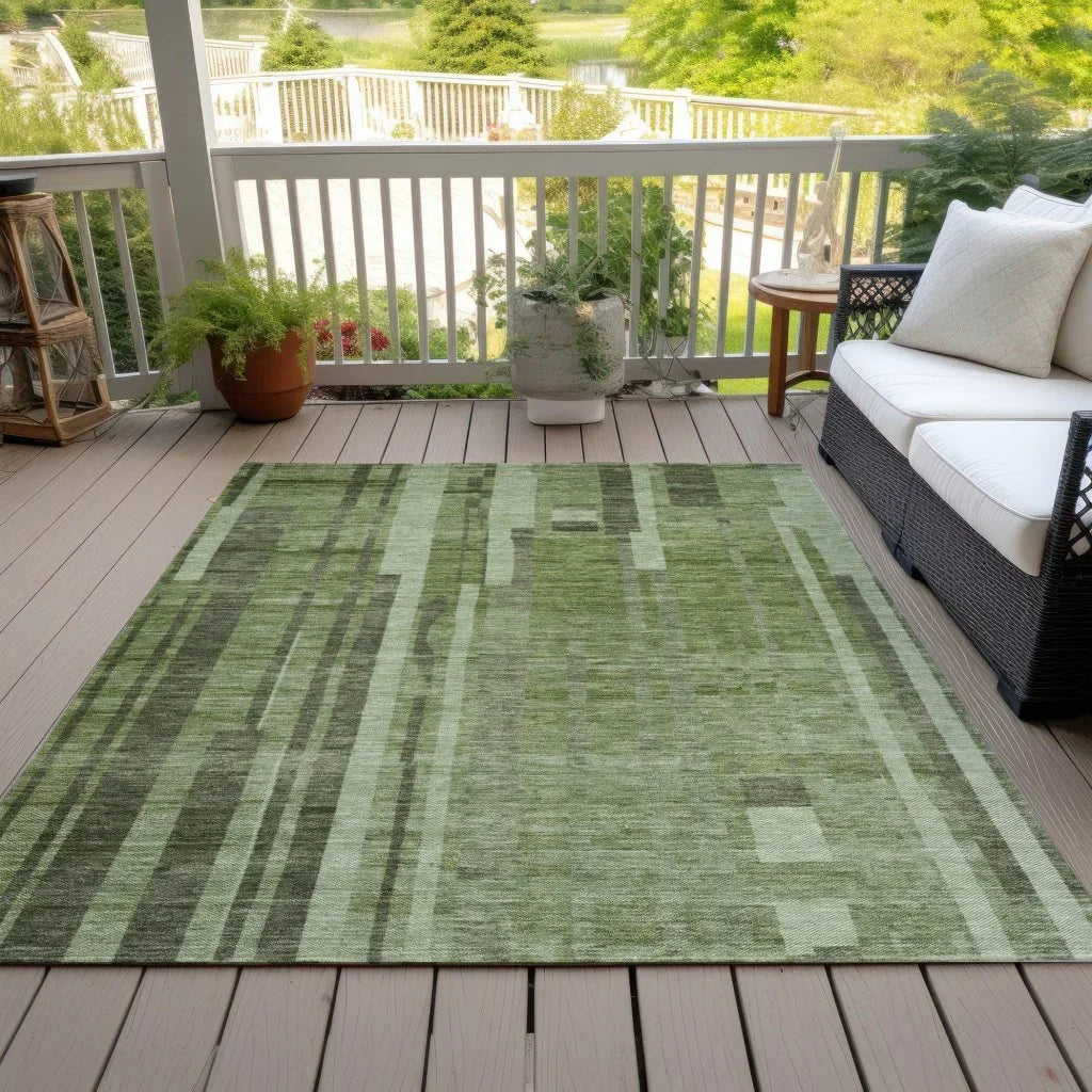 LOOMLAN Rugs Esmara Green Washable Indoor-Outdoor Rug