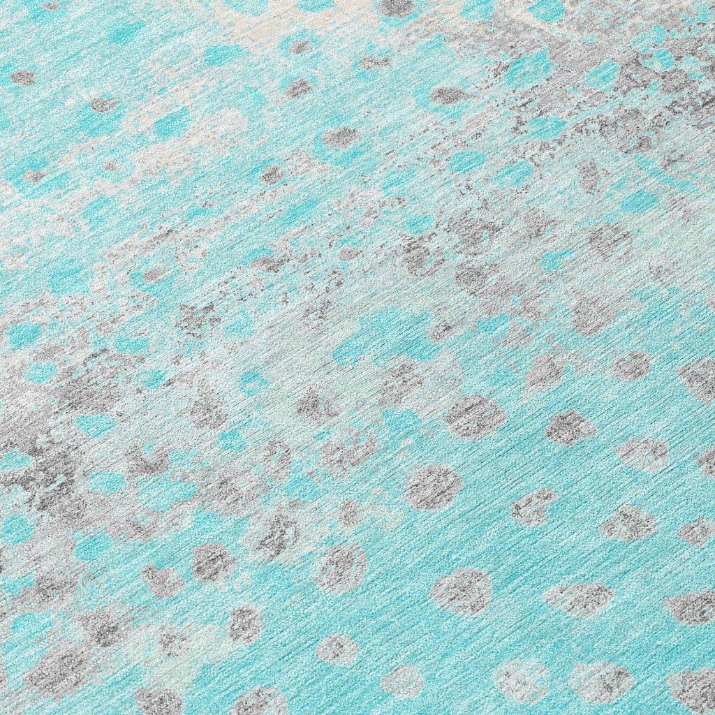 LOOMLAN Rugs Estara Teal Washable Indoor-Outdoor Rug