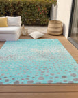 LOOMLAN Rugs Estara Teal Washable Indoor-Outdoor Rug