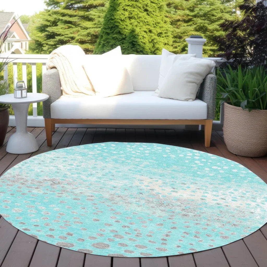 LOOMLAN Rugs Estara Teal Washable Indoor-Outdoor Rug