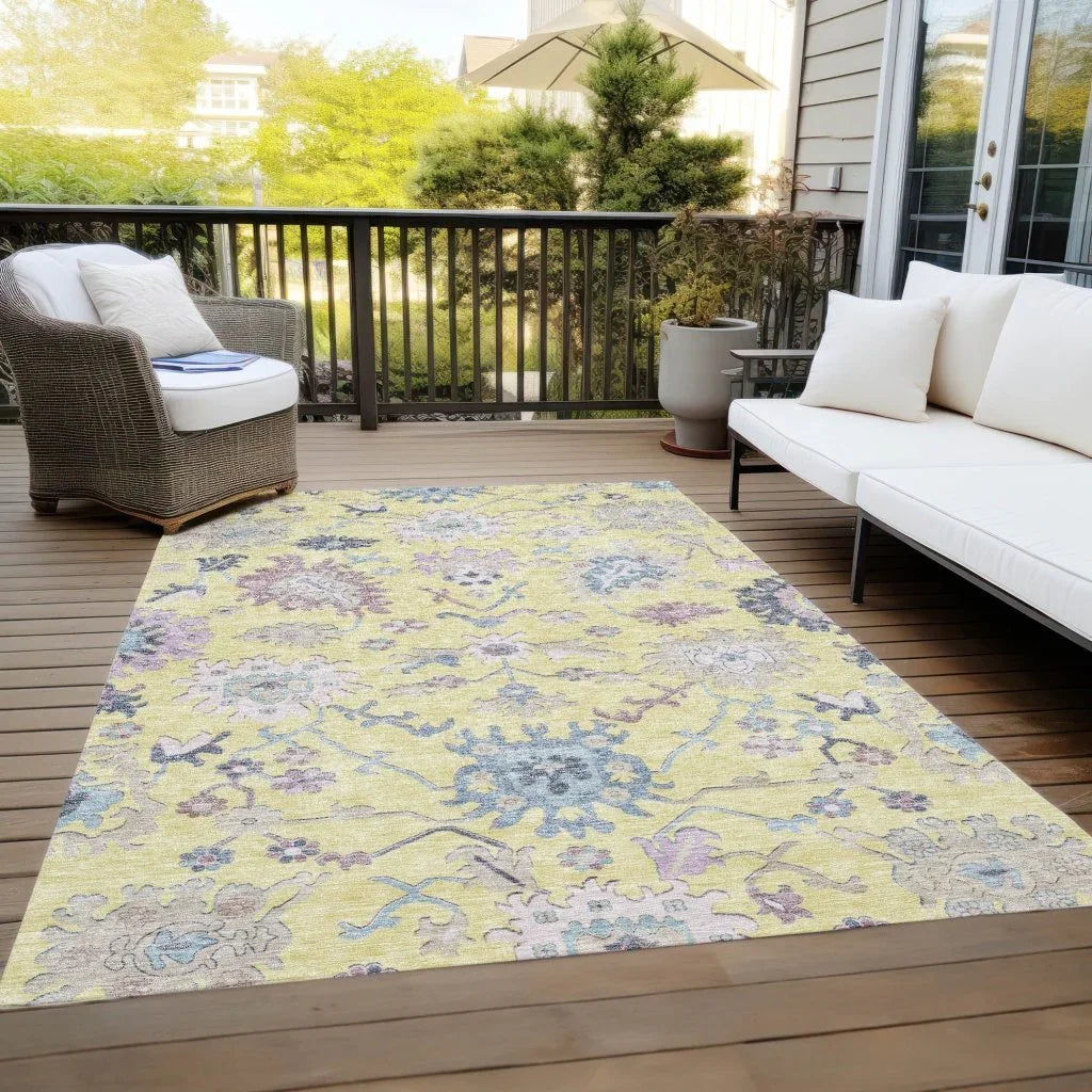 LOOMLAN Rugs Eugene Gold Washable Indoor-Outdoor Rug