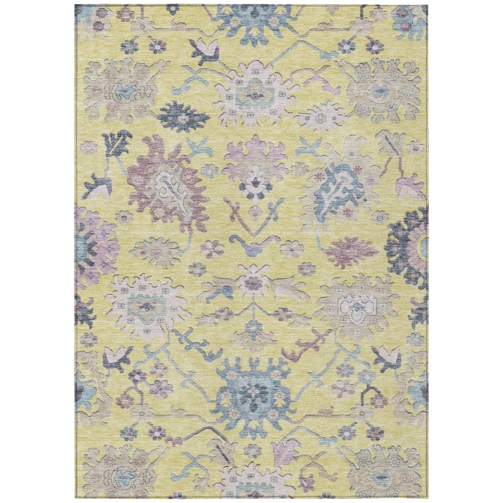 LOOMLAN Rugs Eugene Gold Washable Indoor-Outdoor Rug