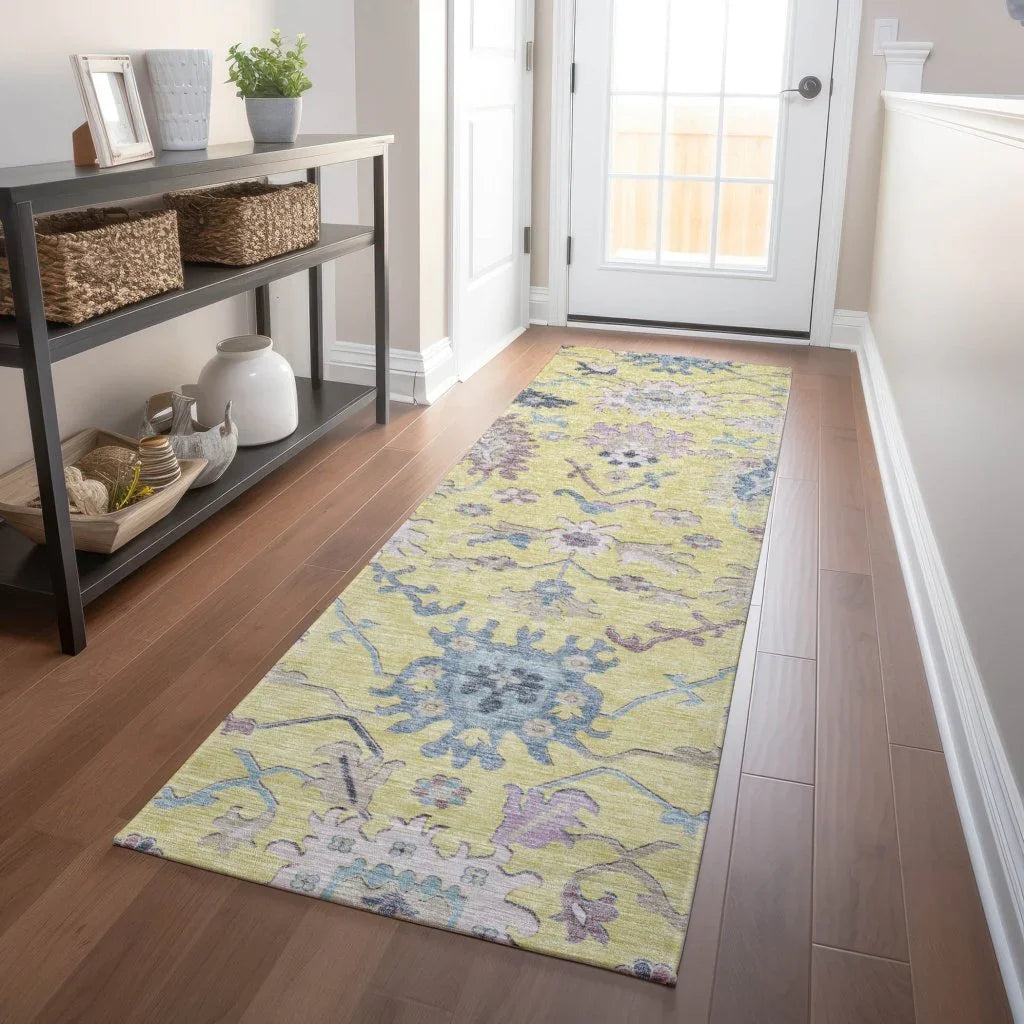 LOOMLAN Rugs Eugene Gold Washable Indoor-Outdoor Rug