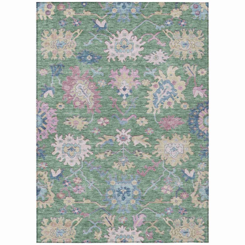 LOOMLAN Rugs Eugene Green Washable Indoor-Outdoor Rug