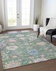 LOOMLAN Rugs Eugene Green Washable Indoor-Outdoor Rug