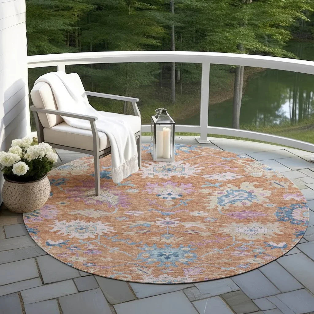 LOOMLAN Rugs Eugene Orange Washable Indoor-Outdoor Rug