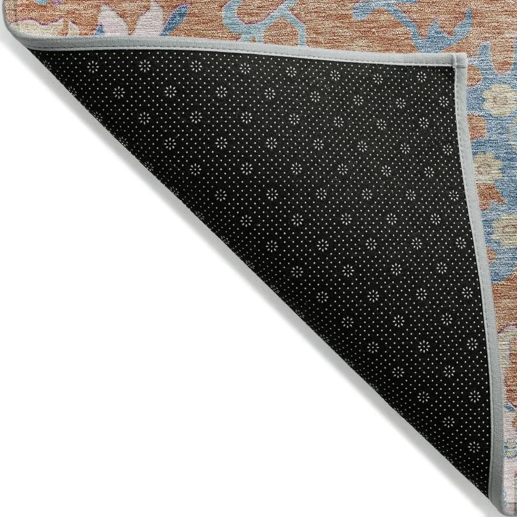 LOOMLAN Rugs Eugene Orange Washable Indoor-Outdoor Rug