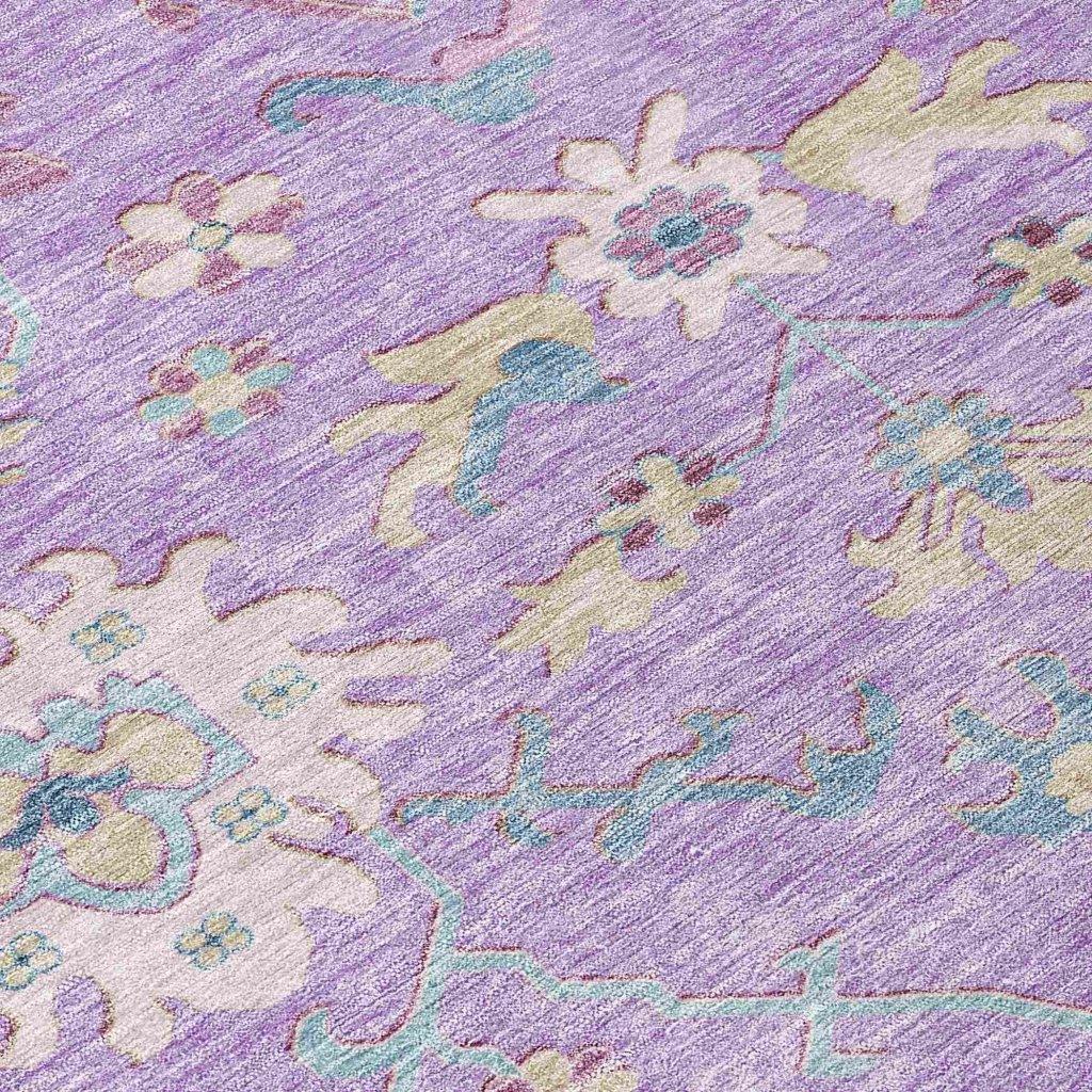 LOOMLAN Rugs Eugene Purple Washable Indoor-Outdoor Rug