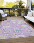 LOOMLAN Rugs Eugene Purple Washable Indoor-Outdoor Rug