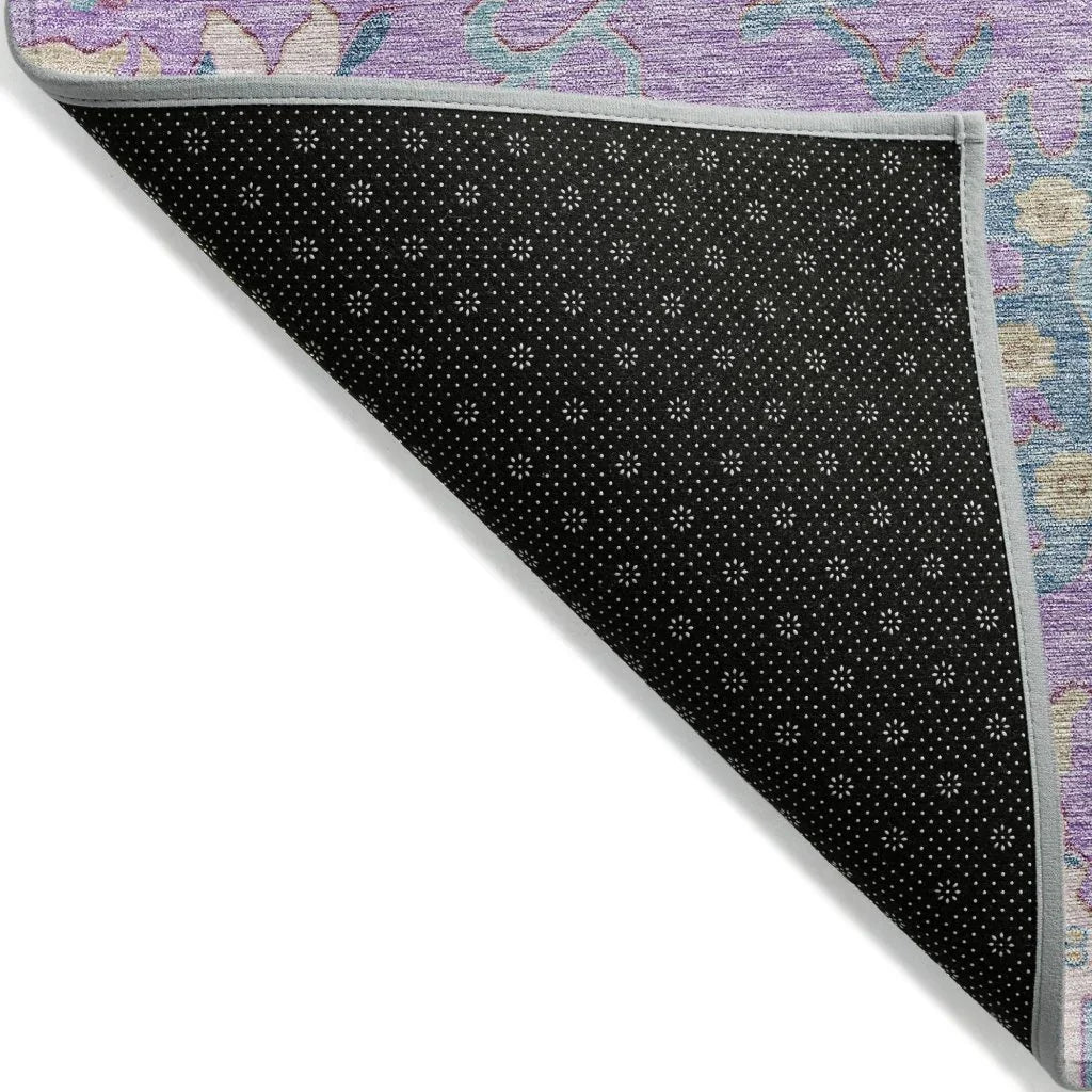 LOOMLAN Rugs Eugene Purple Washable Indoor-Outdoor Rug