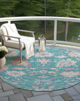 Eugene Teal Washable Indoor - Outdoor Rug - LOOMLAN - LOOMLAN Rugs - Outdoor Rugs
