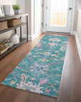 Eugene Teal Washable Indoor - Outdoor Rug - LOOMLAN - LOOMLAN Rugs - Outdoor Rugs