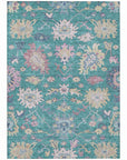 Eugene Teal Washable Indoor - Outdoor Rug - LOOMLAN - LOOMLAN Rugs - Outdoor Rugs
