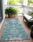 Eugene Teal Washable Indoor - Outdoor Rug - LOOMLAN - LOOMLAN Rugs - Outdoor Rugs
