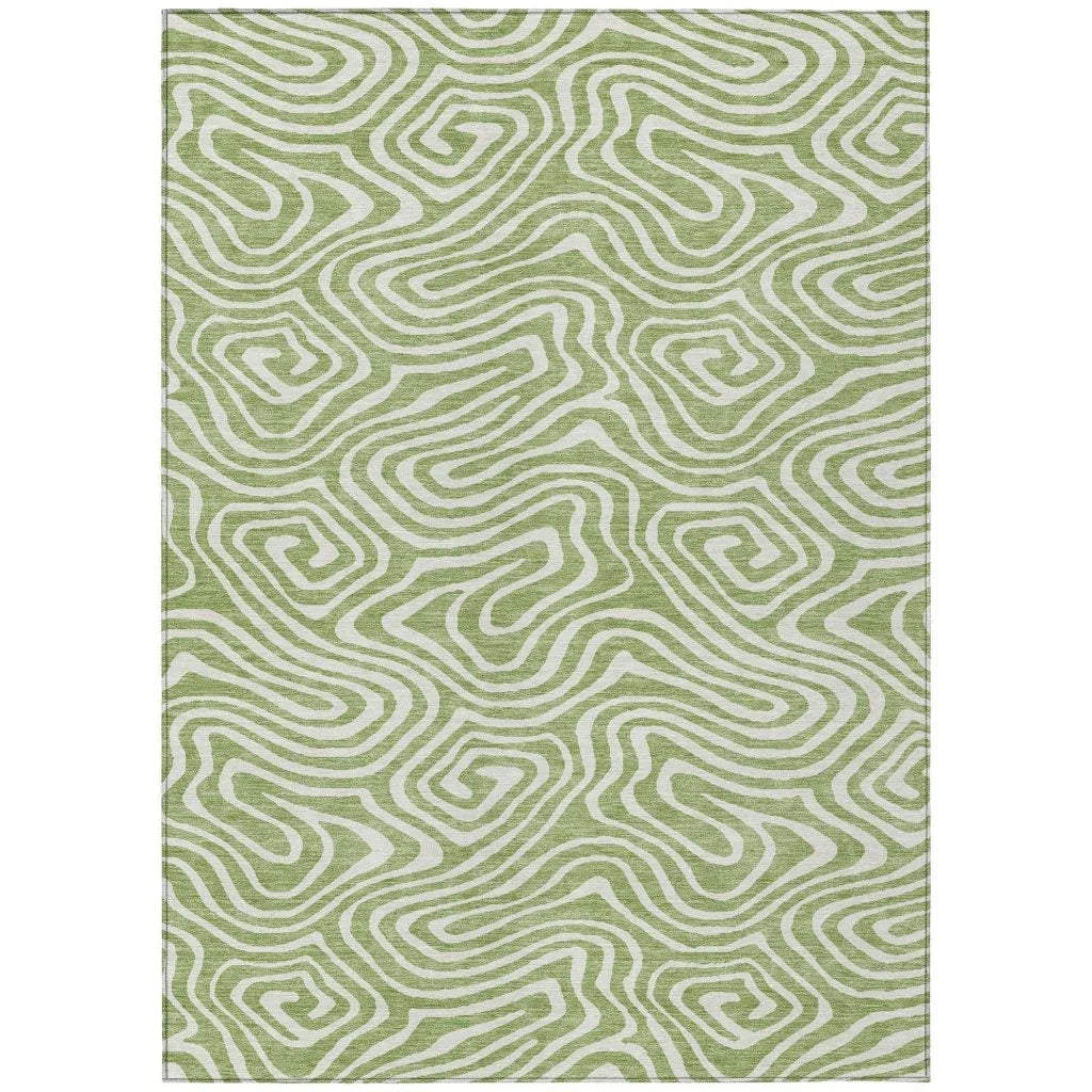 LOOMLAN Rugs Evalora Aloe Washable Indoor-Outdoor Rug
