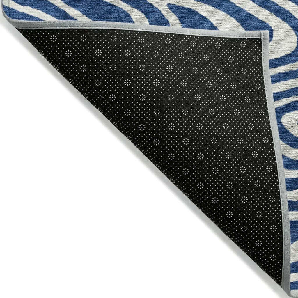 LOOMLAN Rugs Evalora Blue Washable Indoor-Outdoor Rug